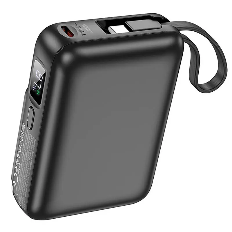 Портативний ЗП Power Bank BOROFONE BJ59 Refined 22.5W+PD20W з БЗП 10000 mAh Black - фото 3