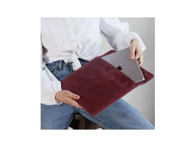 Чохол для ноутбука InCarne Klouz MacBook Air 13 2018-2025 (вінтажний) бордо (klouz-burgundy-vintage-air-13) - фото 3