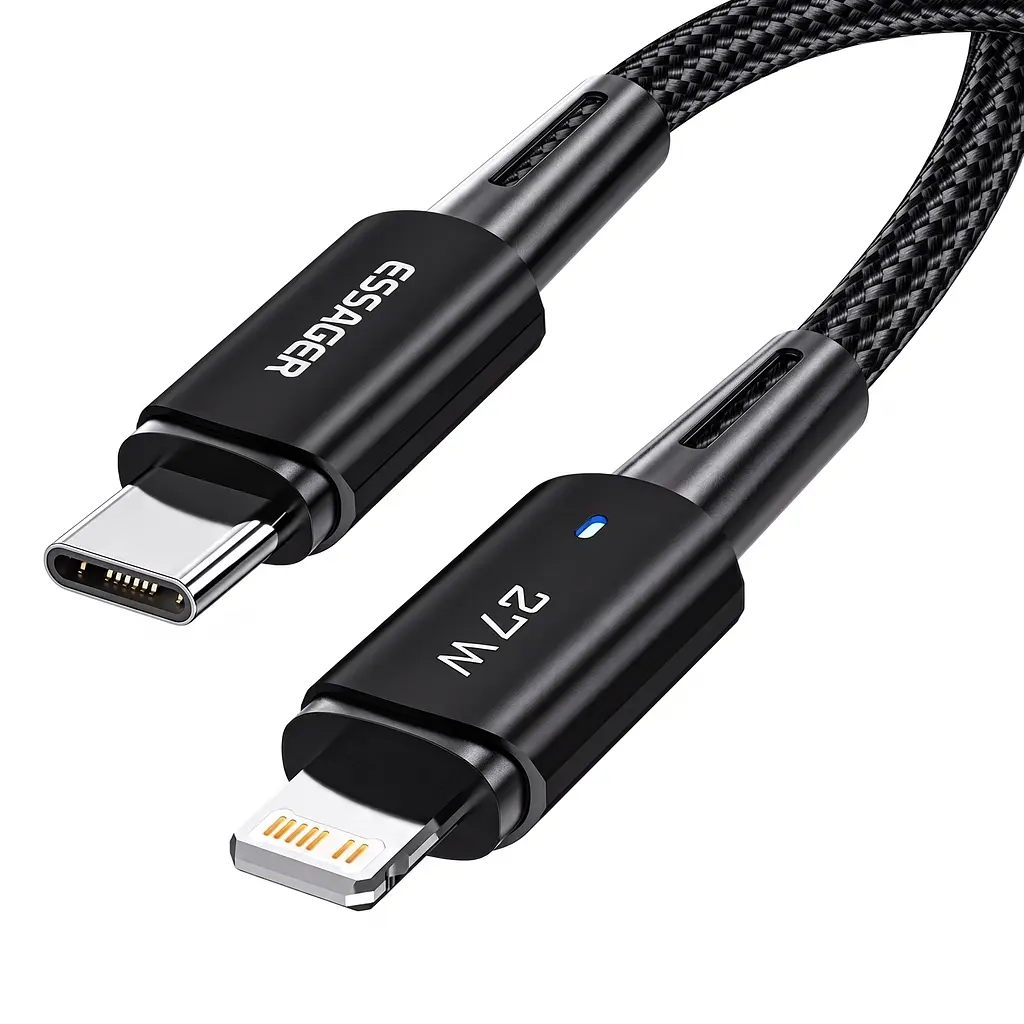 Кабель Essager Type-C – Lightning 27W, 1 м, чорний