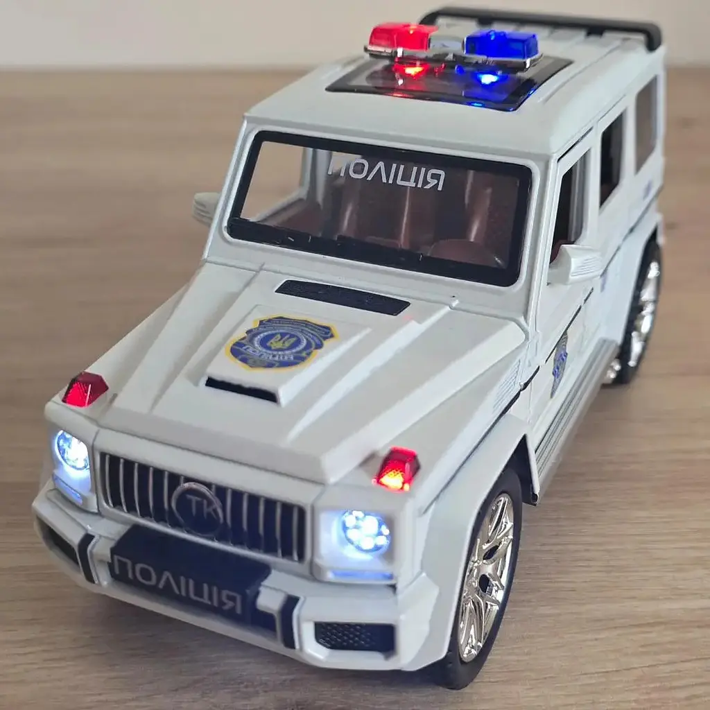 Колекційна металева модель автомобіля АвтоЕксперт Mercedes-Benz G-Class Поліція з інерцією, світлом та звуком 1:24 - фото 5