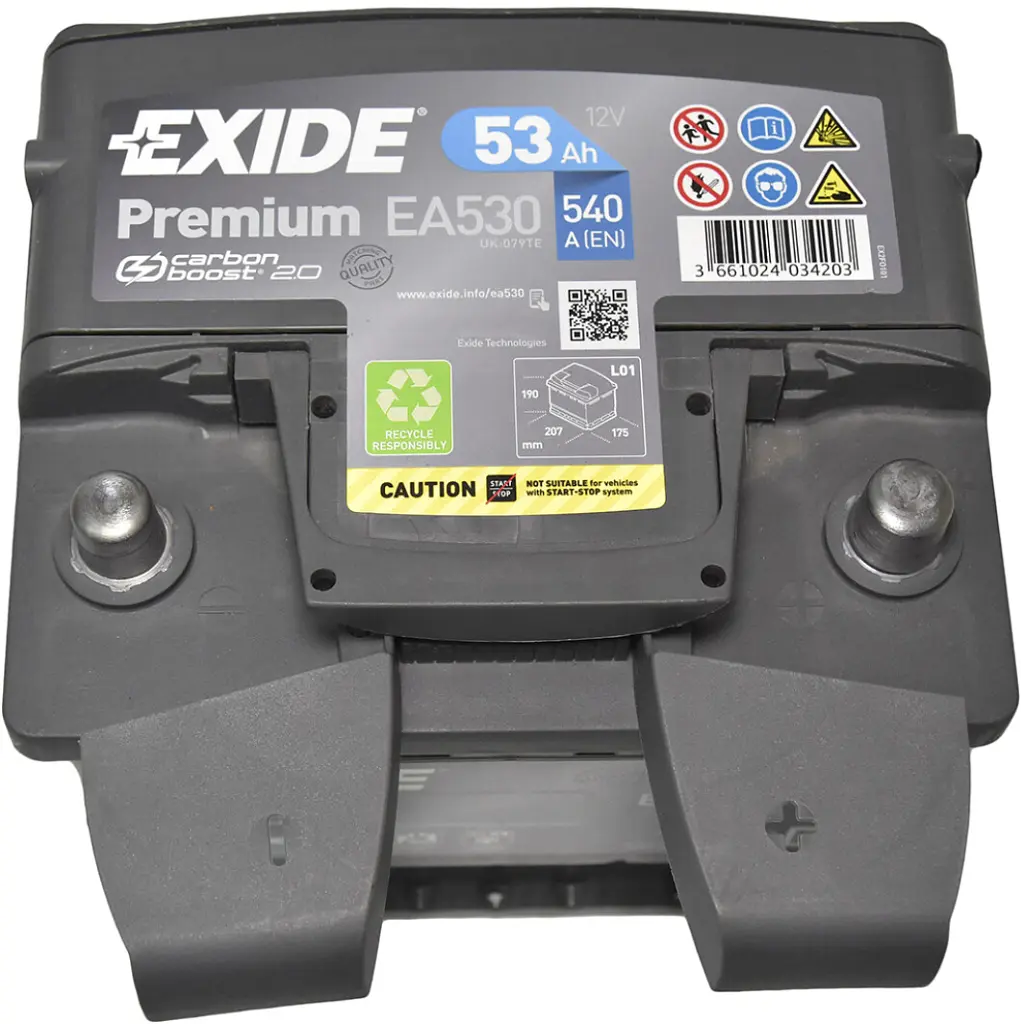 Акумулятор автомобільний EXIDE PREMIUM 53A (EA530) - фото 2