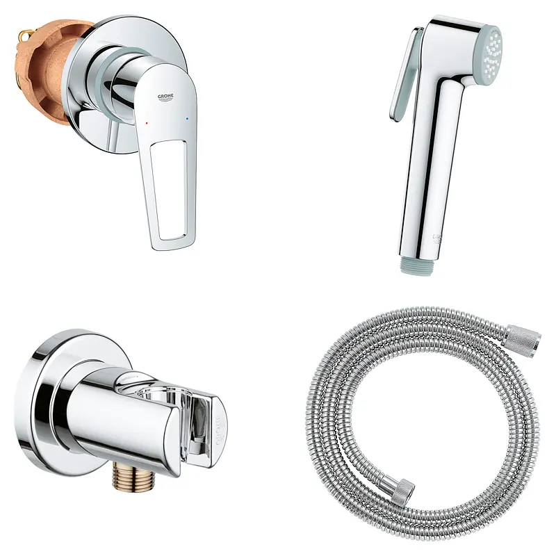 Набір гігієнічного душа прихованого монтажу Grohe Bau Loop UA11104200, Хром
