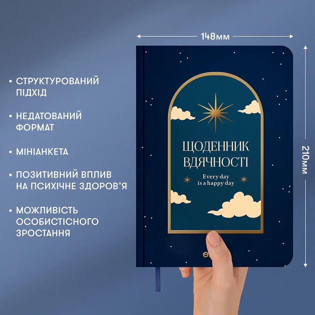 Щоденник вдячності «Нічне небо» синій - фото 6