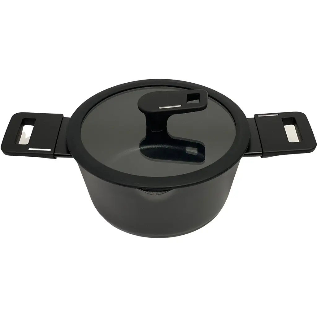 Кастрюля Krauzer Eco Line с двумя ободками, с крышкой, 16 см, 1,2 л (78124) - фото 2