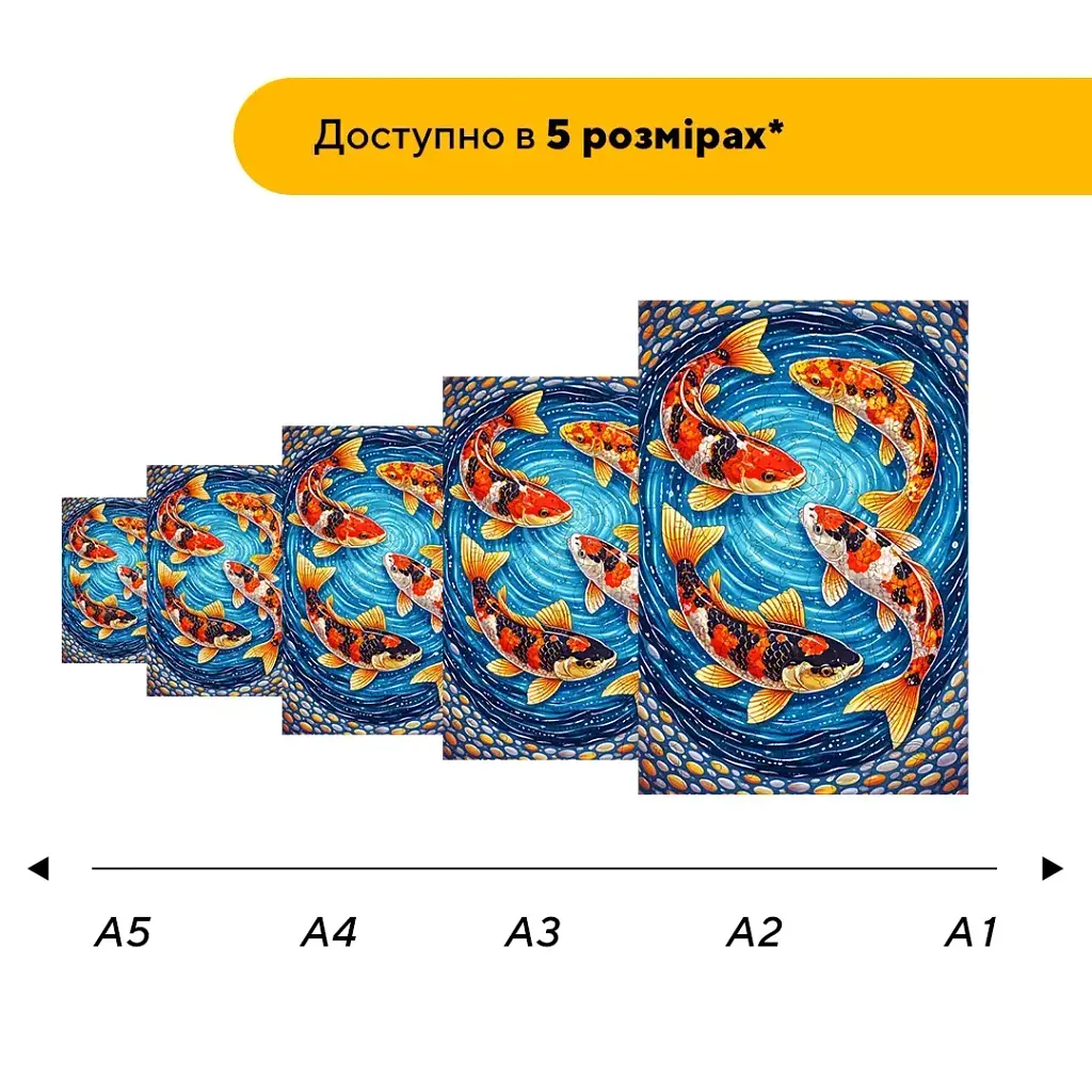 Дерев'яний фігурний пазл puzzlean Карпи кої, А3, Дерев'яна коробка 200 елементів - фото 2