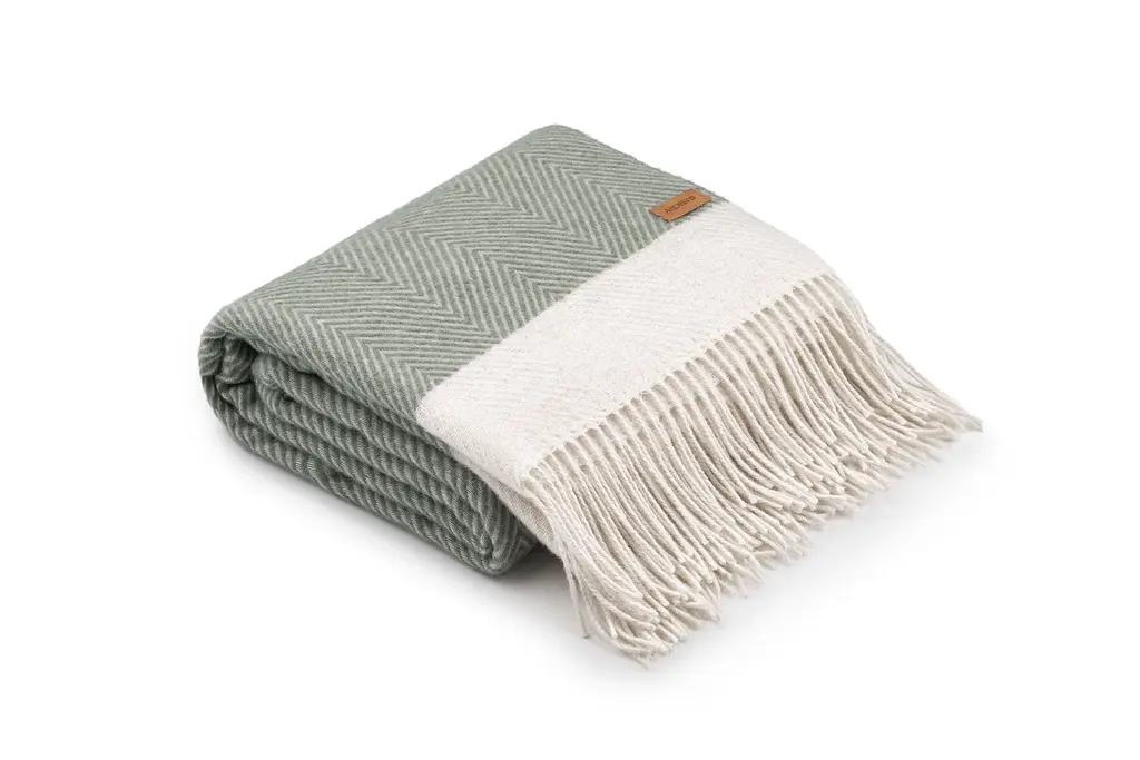 Плед Ardesto Leonardo Bianco 140x200 см 100% вовна зелений (ART0504LB) - фото 6