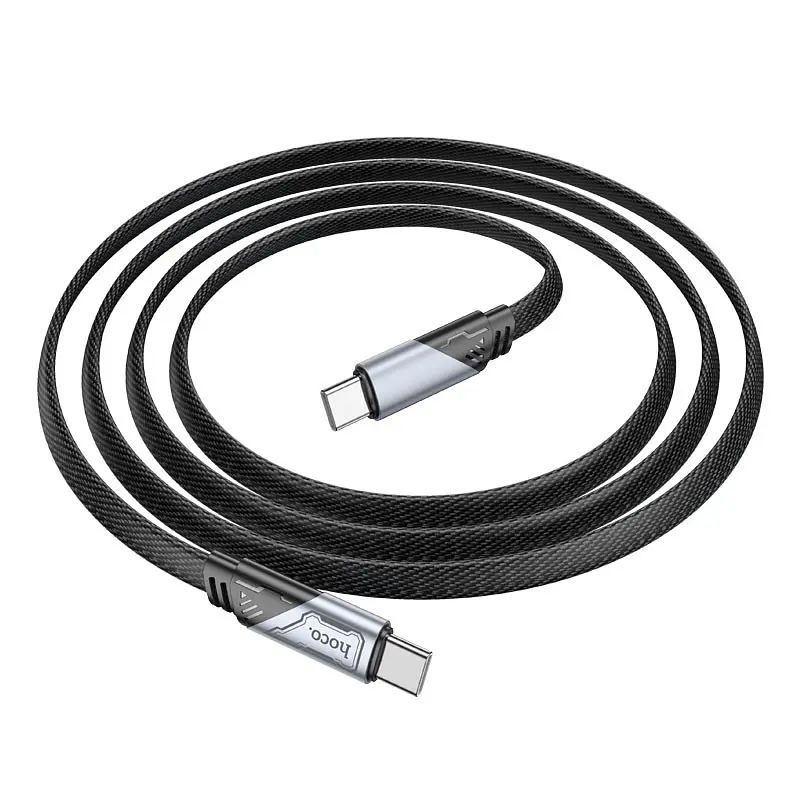 Дата кабель Hoco U119 Machine charging data Type-C to Type-C 60W (1.2m) Black - фото 3