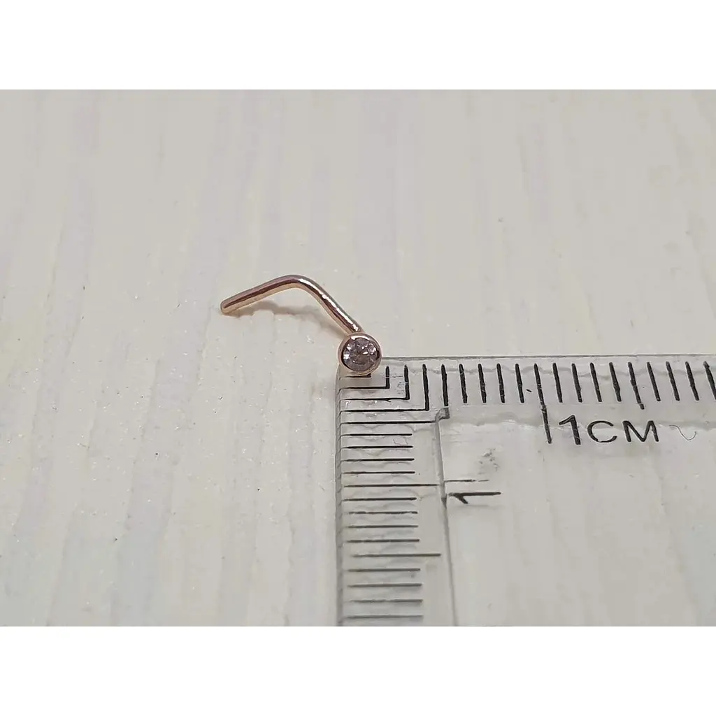 Золотая серьга-пирсинг Астор в нос с фианитом. 2182525Р - фото 3