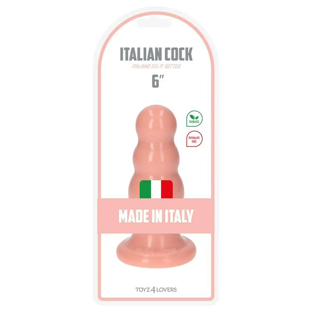 Анальна пробка Toyz4lovers Plug-Italian Cock 6", 15 см (тілесний) - фото 4
