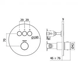Термостат для душу на 3 споживача Paffoni Compact Box black matt CPT019NO, Чорний матовий - фото 2