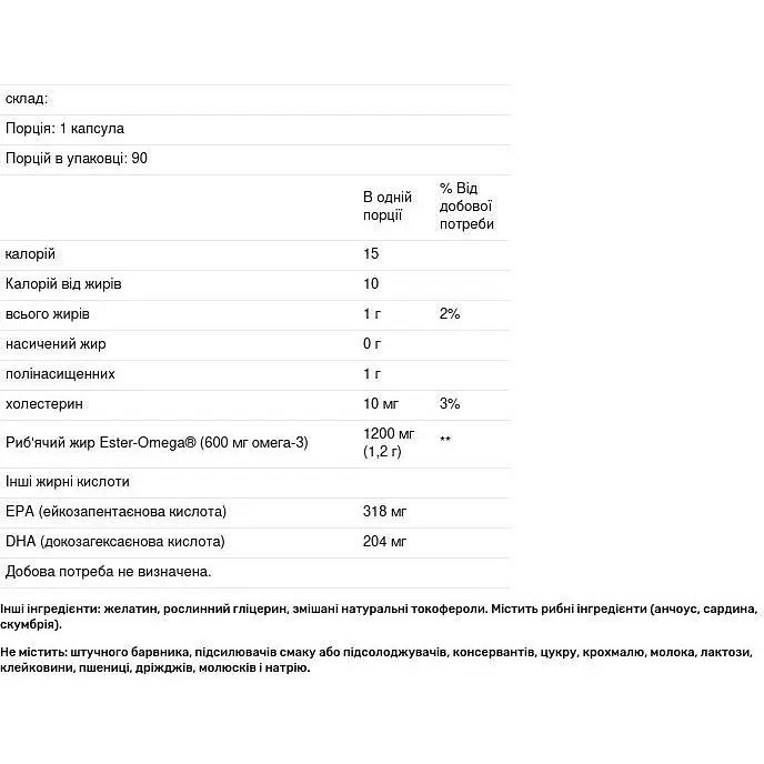 Омега-3 риб'ячий жир Puritan's Pride Omega-3 Fish Oil подвійна сила 1200/600 мг 90 капсул (PTP-17131-6) - фото 3