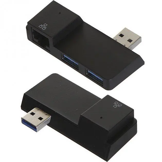 Мультипортовий адаптер USB Хаб Baseus Multi-Functional USB A to RJ45*1+USB3.0*2 CAHUB-FP01 Black - фото 8