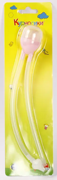 Аспиратор назальный с трубочкой Курносики, розовый (7078 ожевий) - фото 2