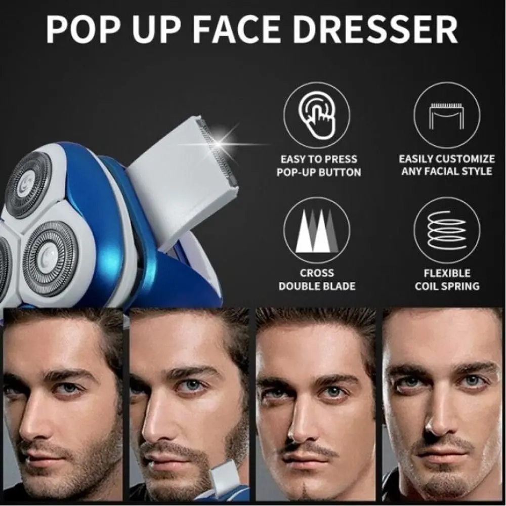 Электробритва роторная XPRO DSP 60081 для влажного и сухого бритья бело-синяя (41476-60081_517) - фото 5