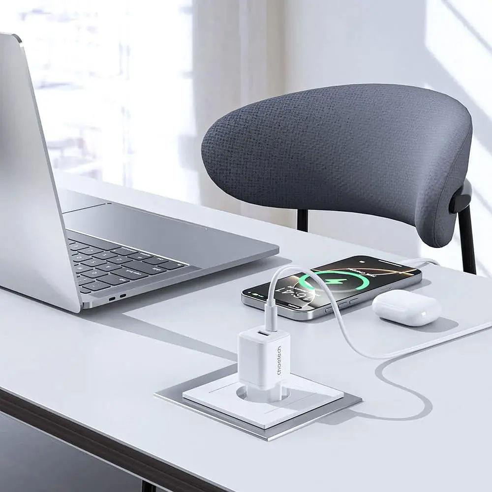 Сетевое зарядное устройство Choetech USB-A/USB-C PD5012-EU-WH - фото 8