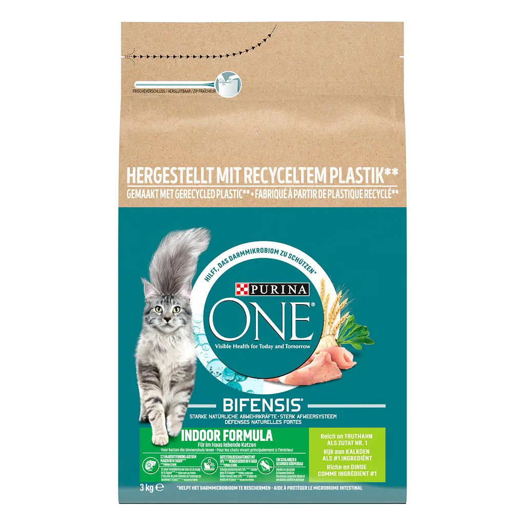 Сухий корм для дорослих домашніх котів Purina One Indoor з індичкою та цільними злаками 3 кг (12485656) - фото 2