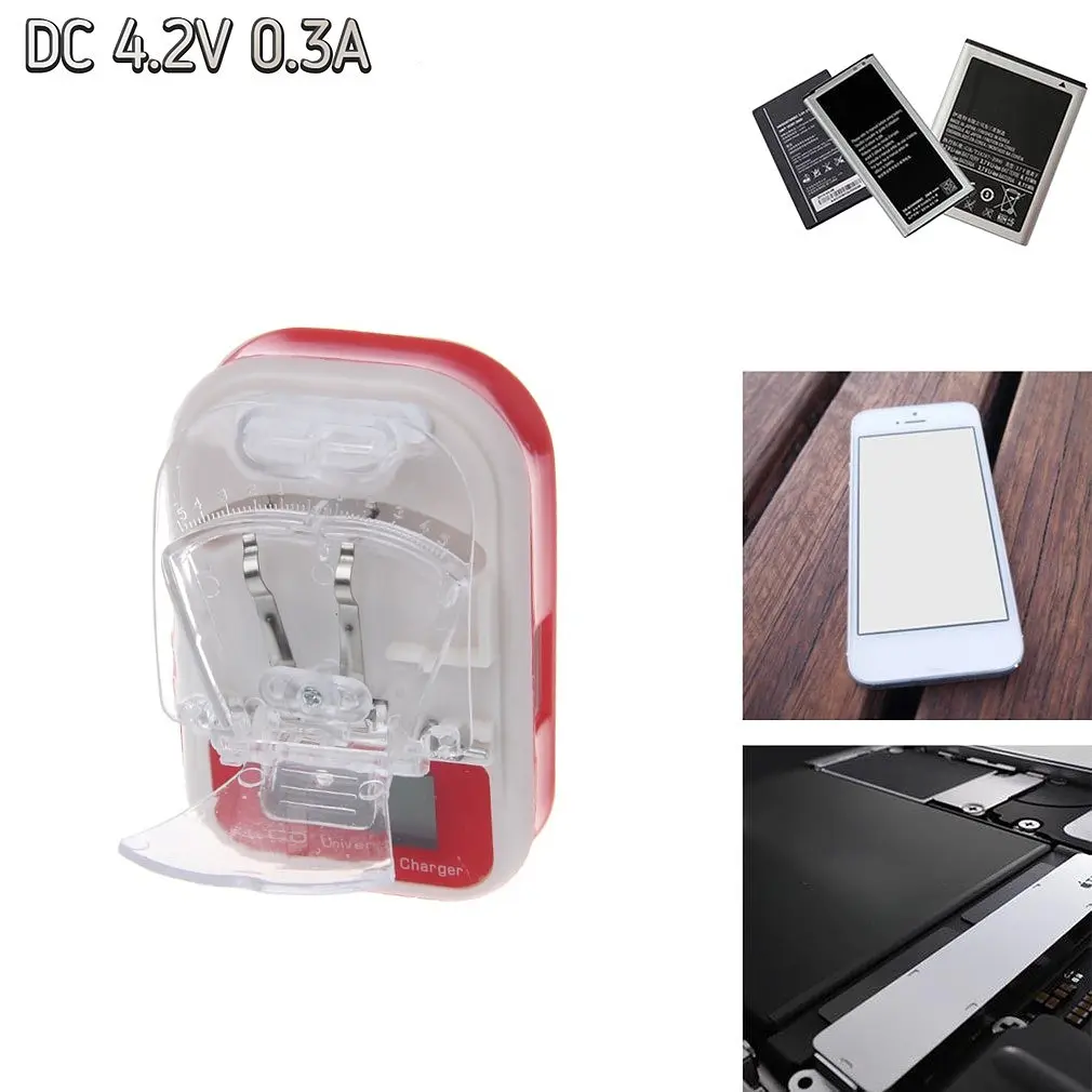 Зарядний пристрій жабка HY02, LCD USB Charger 4.2V 0.3A, червоно-білий адаптер живлення - фото 2