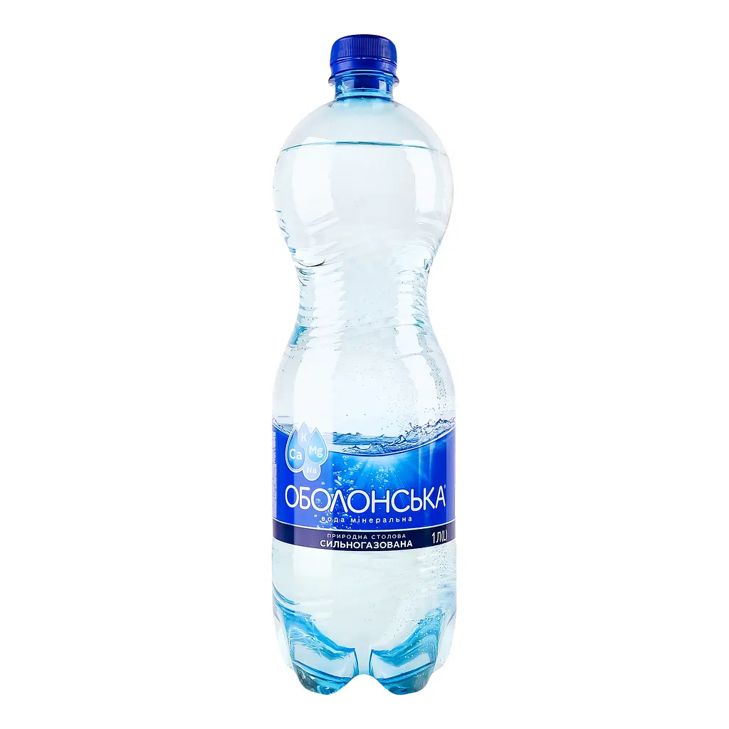 Вода мінеральна Оболонь Оболонська сильногазована 1 л - фото 2