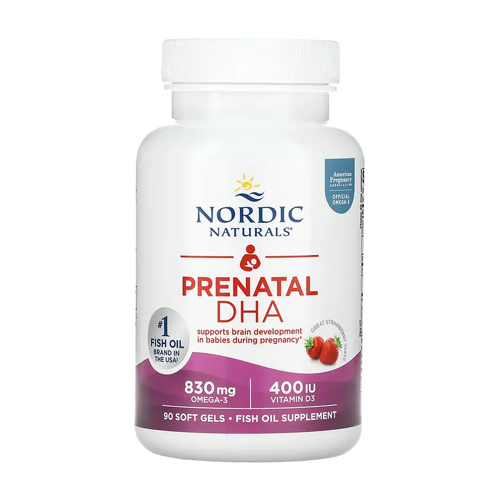 Омега-3 риб'ячий жир Nordic Naturals Prenatal DHA полуниця для серця, мозку та зору 90 софтгелів - фото 3