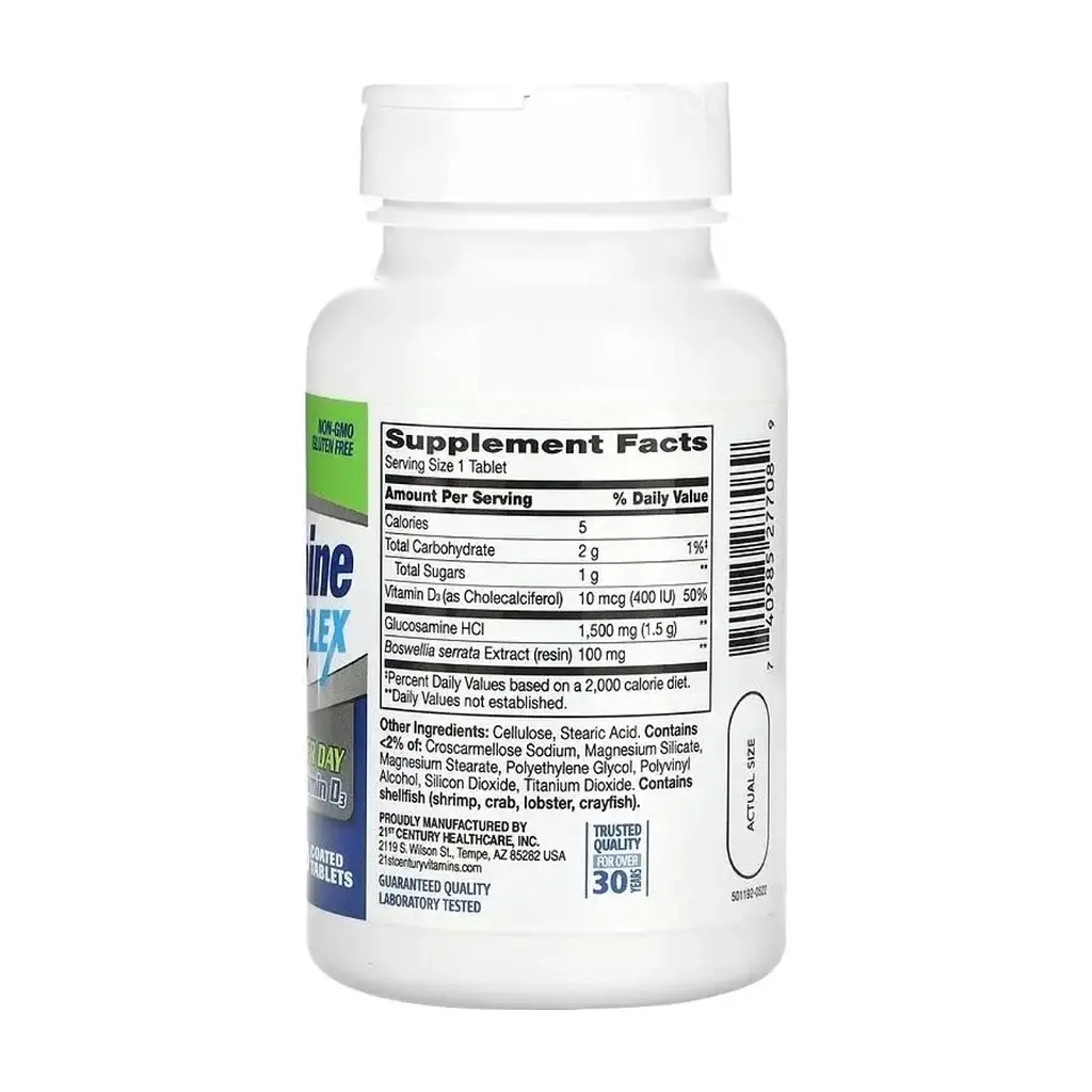 Вітамінно-мінеральний комплекс 21st Century Глюкозамін, Glucosamine Daily Complex, 60 таблеток в оболонці (CEN27708) - фото 2