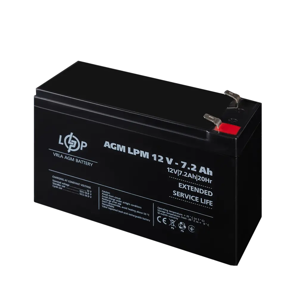 Акумулятор AGM LPM 12V - 7.2 Ah - фото 4