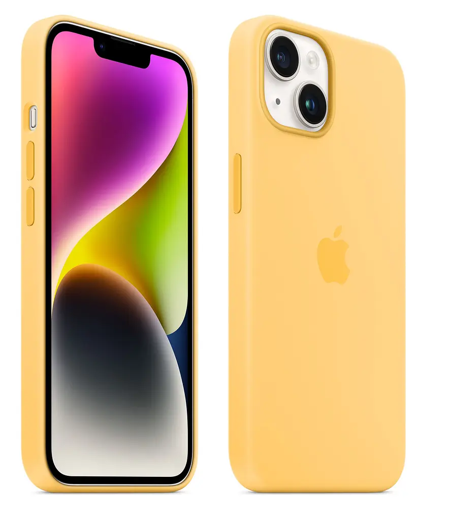Чохол протиударний силіконовий Silicone Case MPT23ZE/A MagSafe (Original) для Apple iPhone 14 (6.1") Sunglow - фото 5
