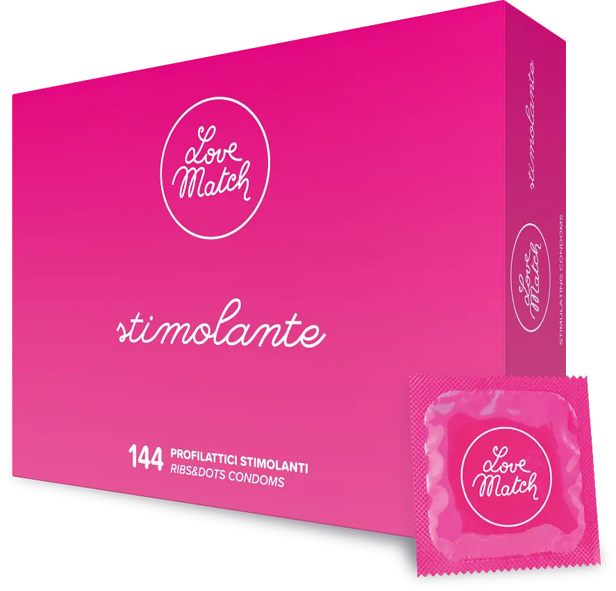 Презервативи з крапками та реберцями Love Match Stimolante