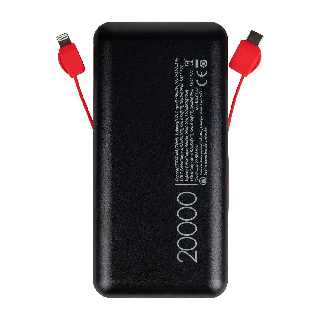 Павербанк LogicPower Black-red 20 000 mAh / 22.5 Вт (lp31339) - фото 2