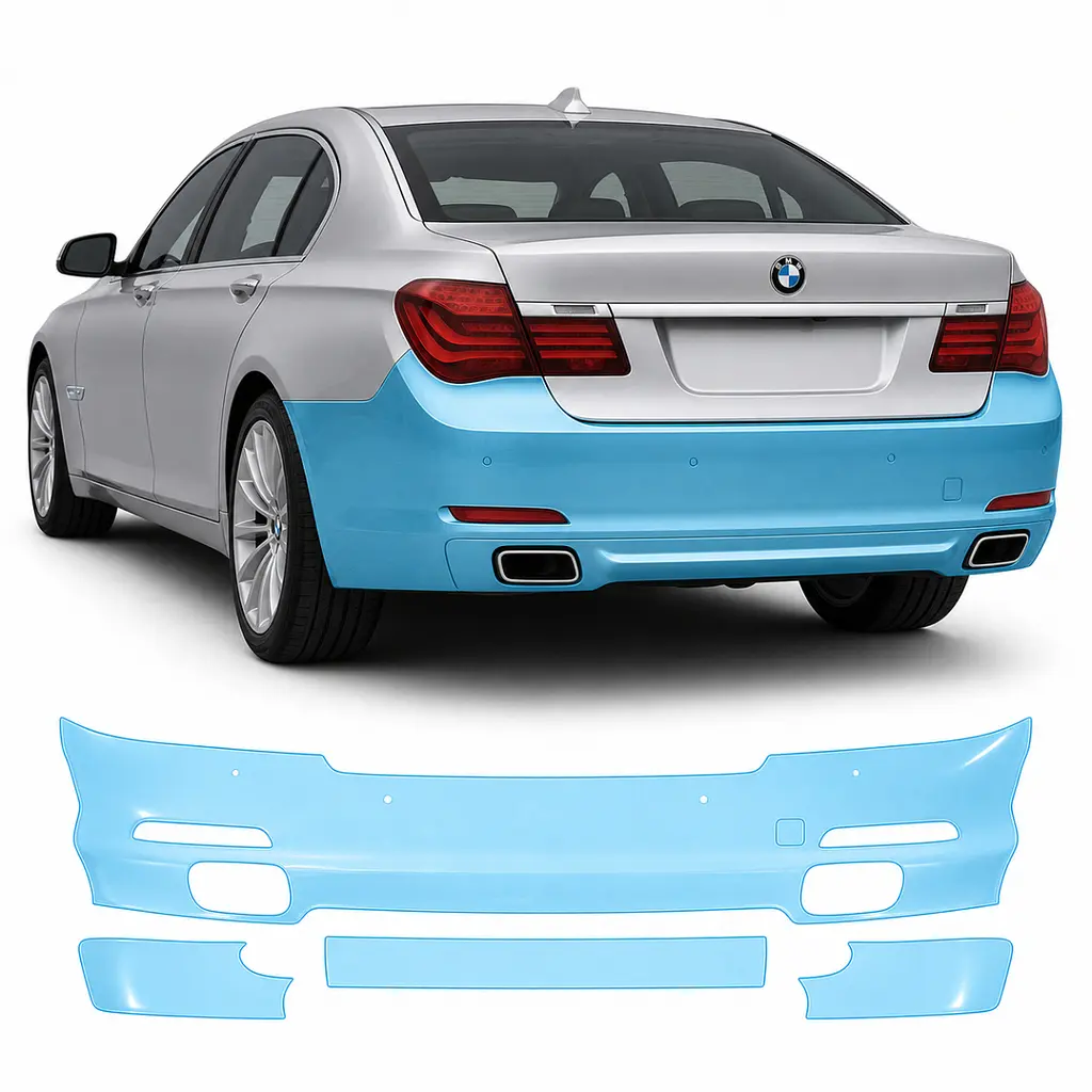 Антигравійна захисна бронеплівка за лекалами для BMW 7 Series F01/F02 2008-2015 - задній бампер