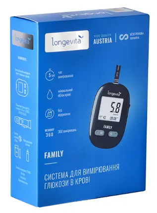 Глюкометр Longevita Family Система для вимірювання глюкози в крові (6806076) - фото 5