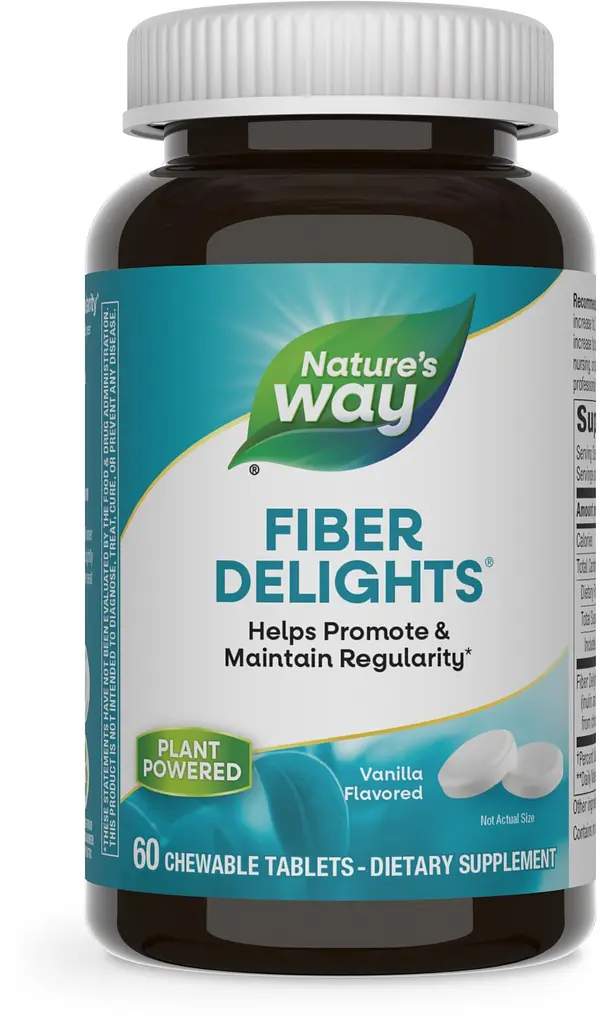 Клітковина, Fiber Delights, зі смаком ванілі, 60 жувальних таблеток Nature's Way vit0003329