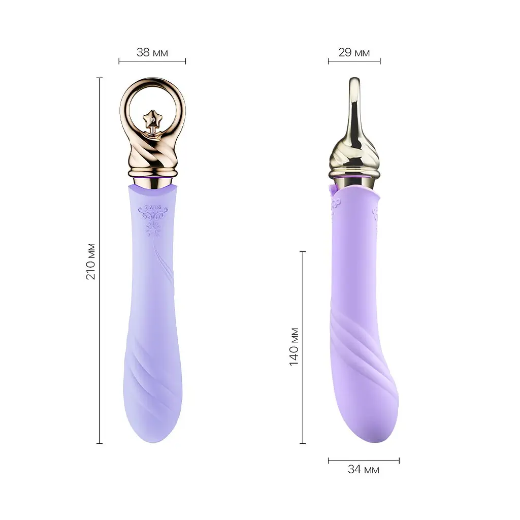 Вібратор Zalo Courage Pre-Heating G-spot Massager 20.6 см фіолетовий - фото 5
