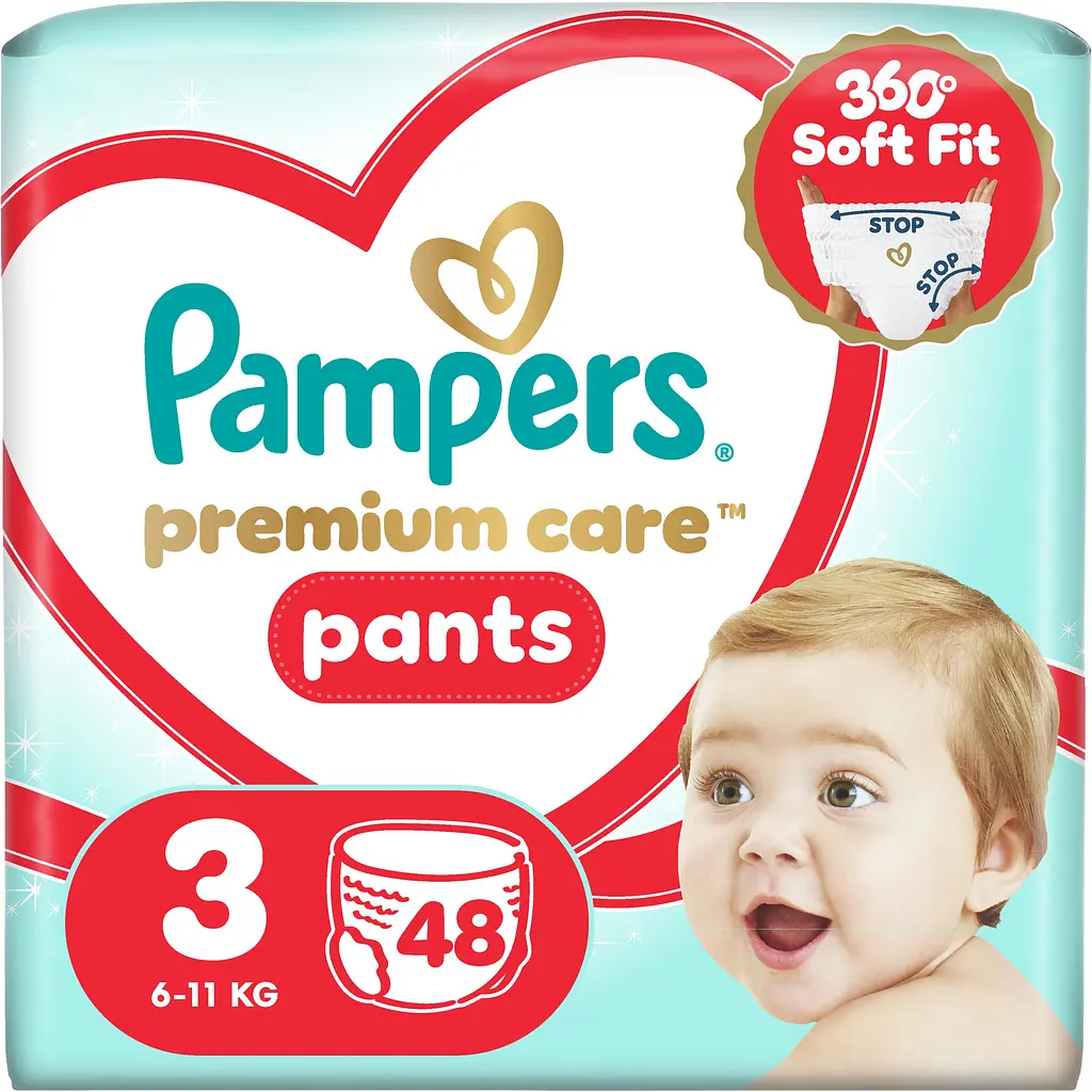 Підгузки-трусики Pampers Premium Care Pants Розмір 3 (6-11 кг) 48 шт.