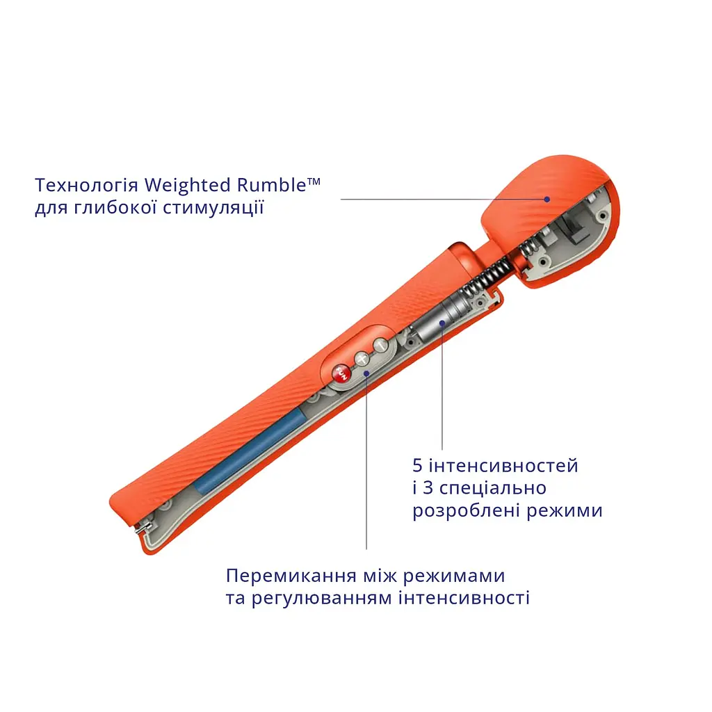 Вібромасажер Fun Factory VIM Vibrating Wand sunrise orange, суперпотужний та легкий, до 6 годин роботи - фото 5