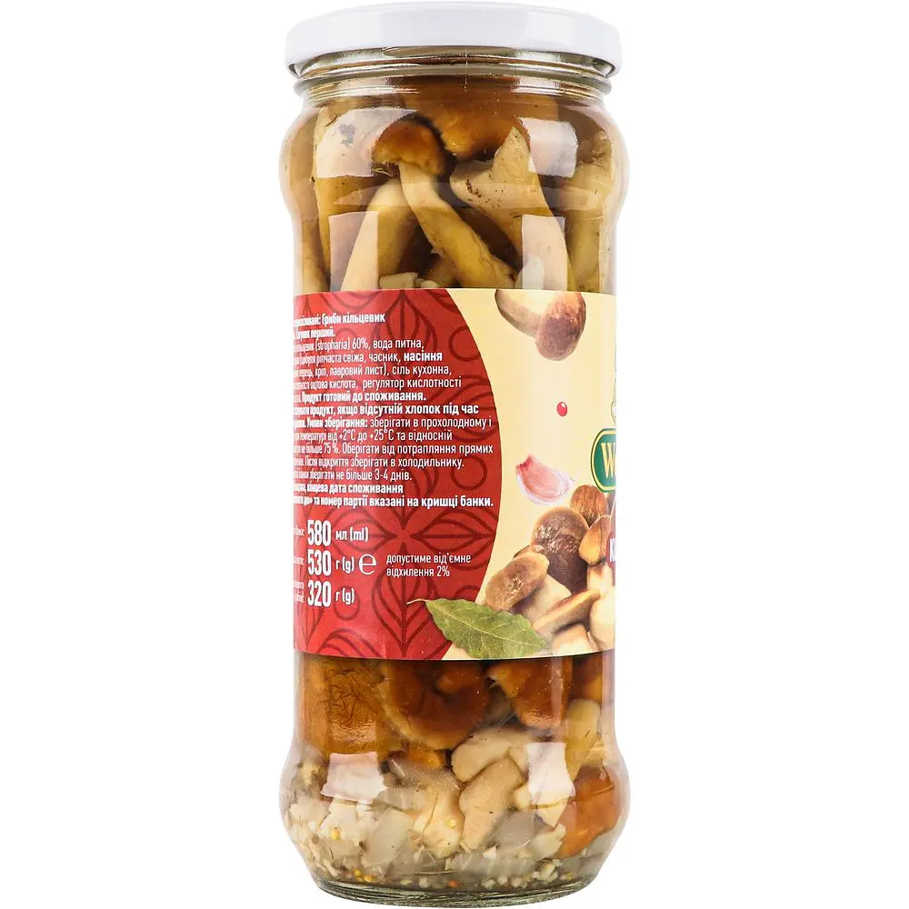 Гриби мариновані WellDar Кільцевик, 530 г - фото 2