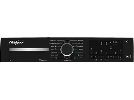 Whirlpool Сушильна машина тепловий насос, 9кг, A+++, 60см, дисплей, люк чорний, білий - фото 5