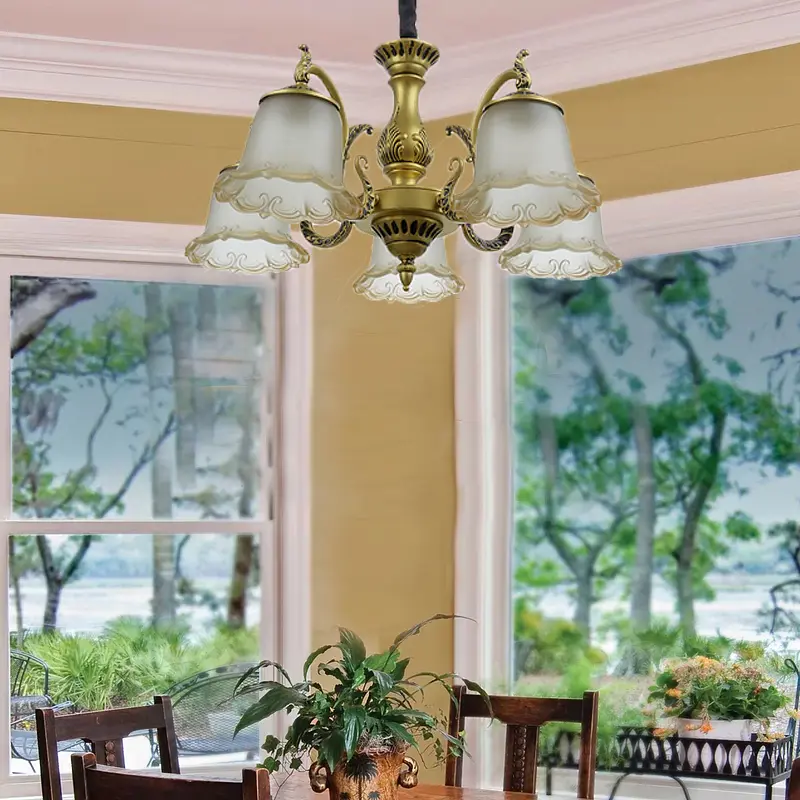 Люстра подвесная Brille прованс E27 60W G (BKL-686S/5) - фото 5