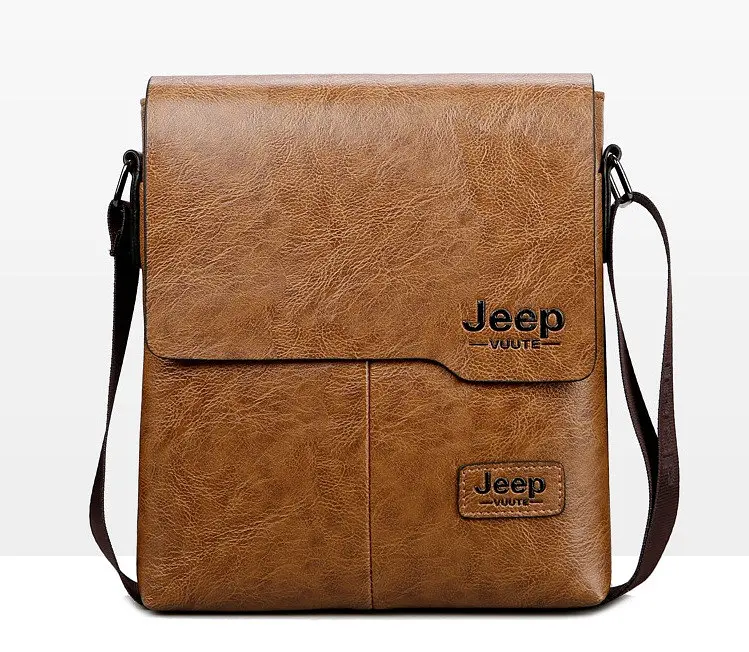 Сумка чоловіча через плече планшет Світло-коричнева Jeep (225СК) - фото 9