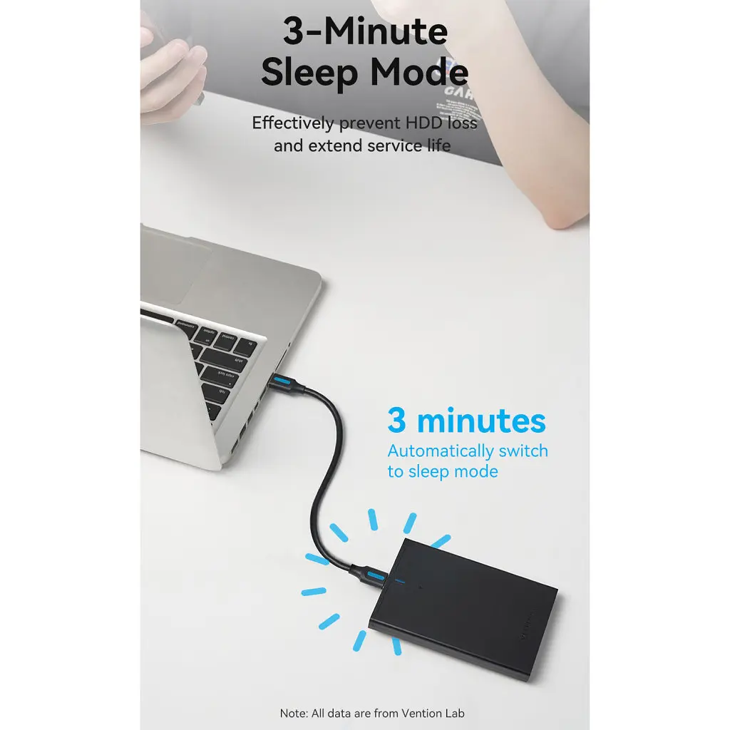 Кишеня зовнішня Vention 2.5" HDD/SSD USB 3.0 Micro-B Black (KPAB0) - фото 4