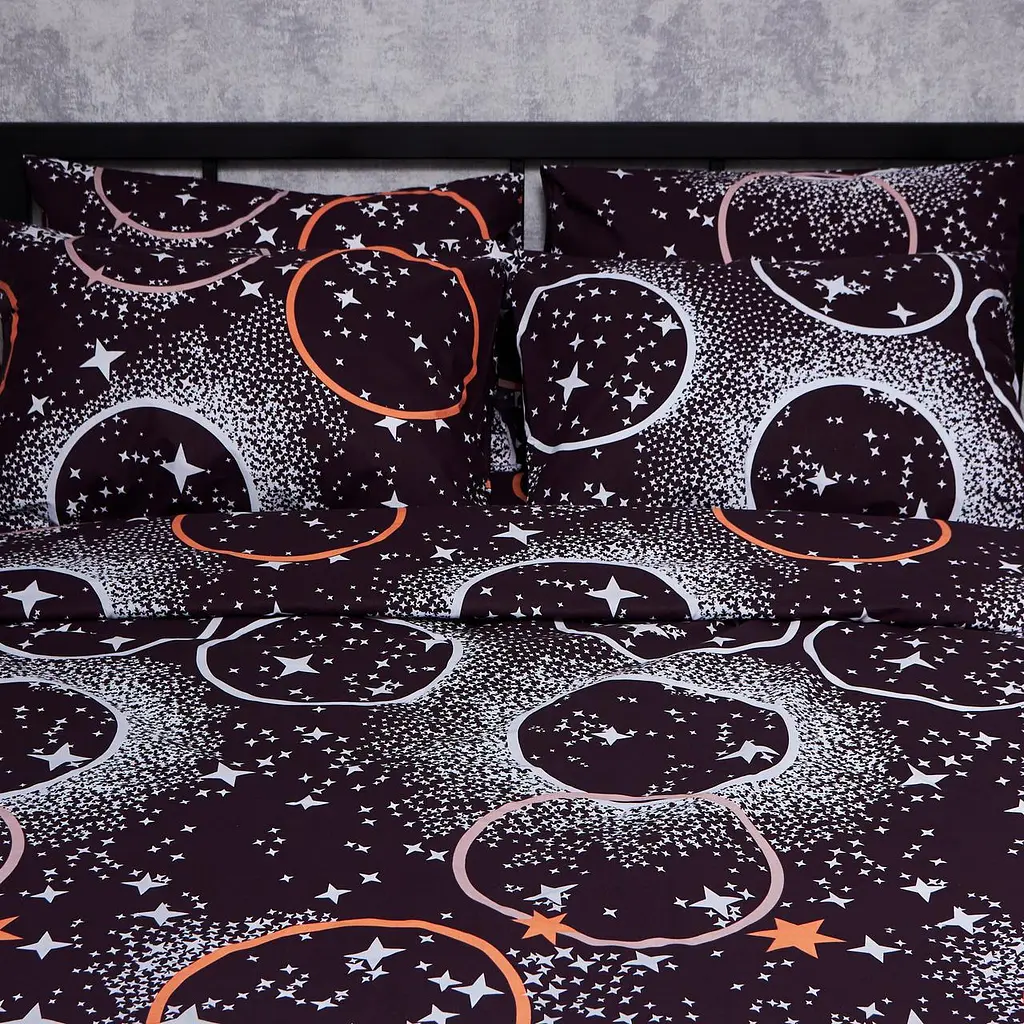 Комплект постільної білизни Moon&Star Бязь Gold Люкс Cosmic Vibes King Size 220x240 наволочки 4х50х70 - фото 4
