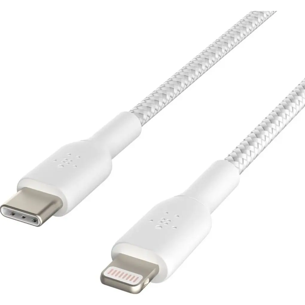 Кабель Belkin Boost Up Charge Braided USB-C to Lightning 1м White (CAA004BT1MWH) [158801] - фото 4