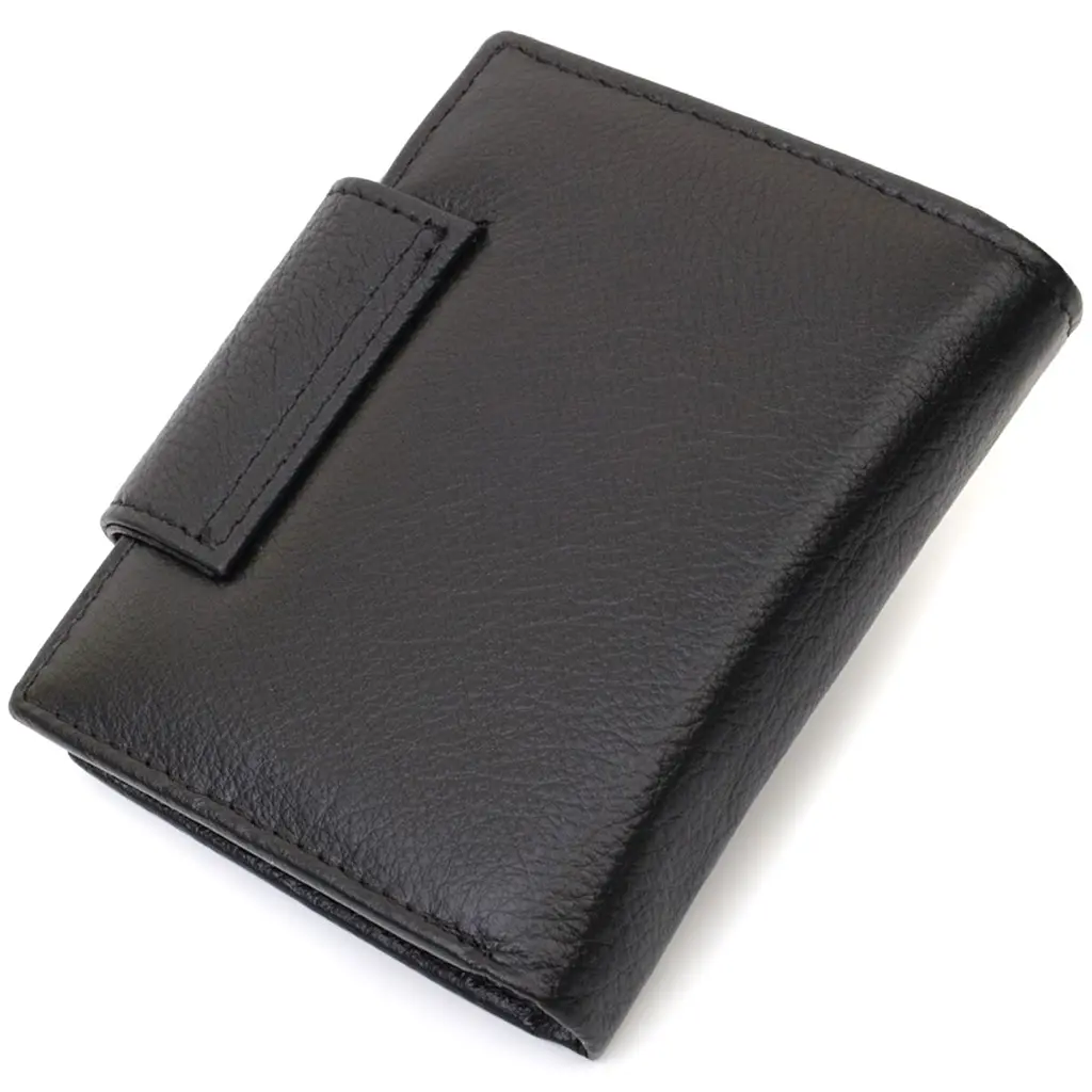 Вертикальний гаманець для жінок із натуральної шкіри ST Leather 22703 чорний - фото 2