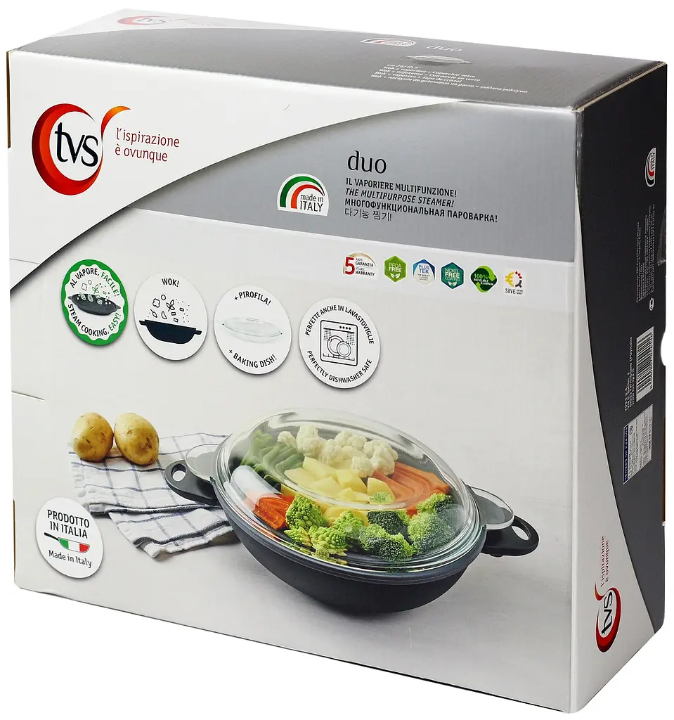Сковорода Вок із кришкою TVS Gli Speciali, 26 см (00000022057) - фото 6