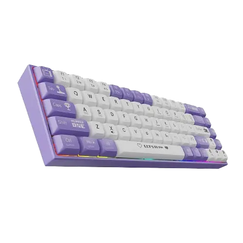Клавіатура Ajazz AK680 Wired Red Switch RGB White Purple - фото 3
