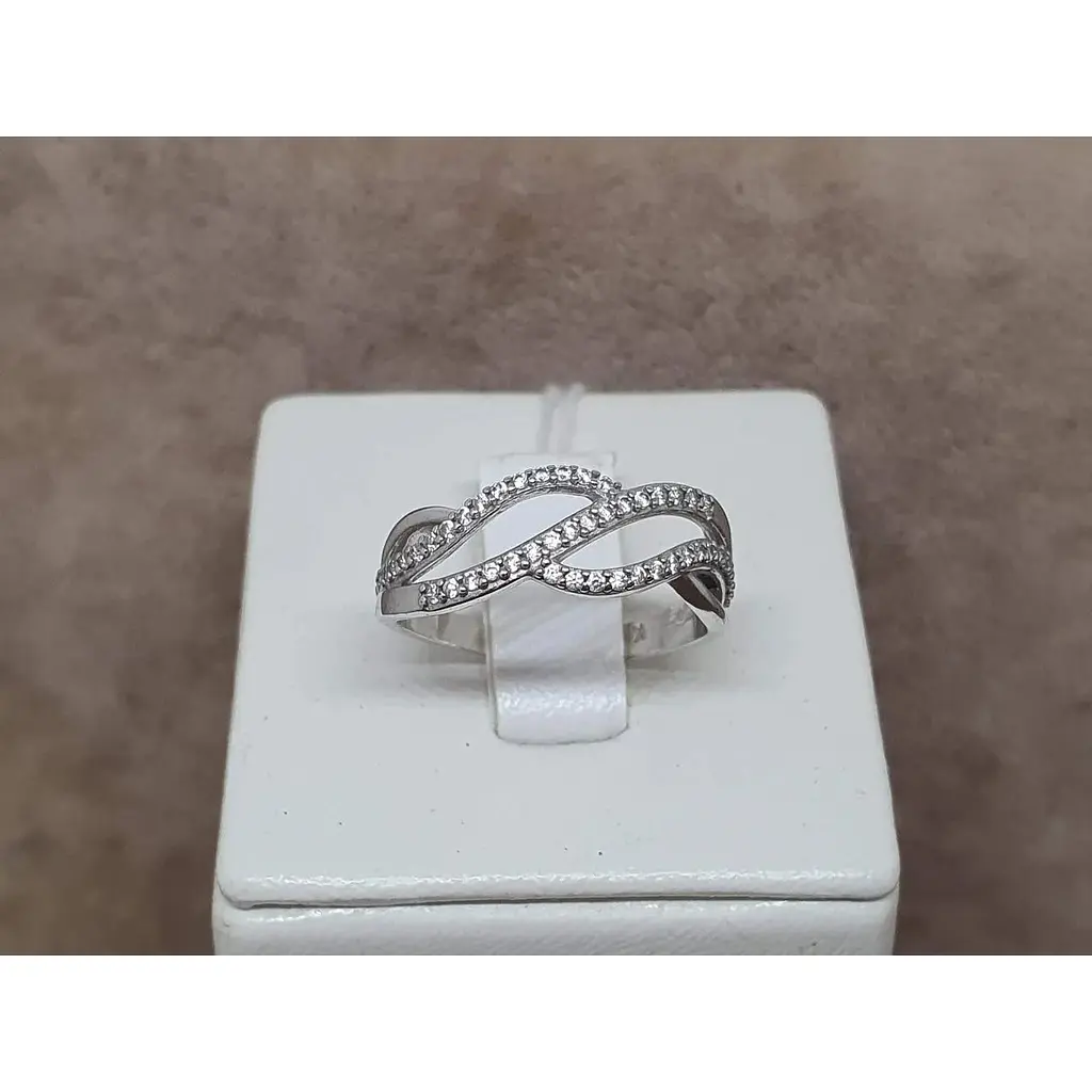 Срібне кільце Агні ЗВУЧАННЯ з фіанітами. 1162/1Р-CZ 17 - фото 5