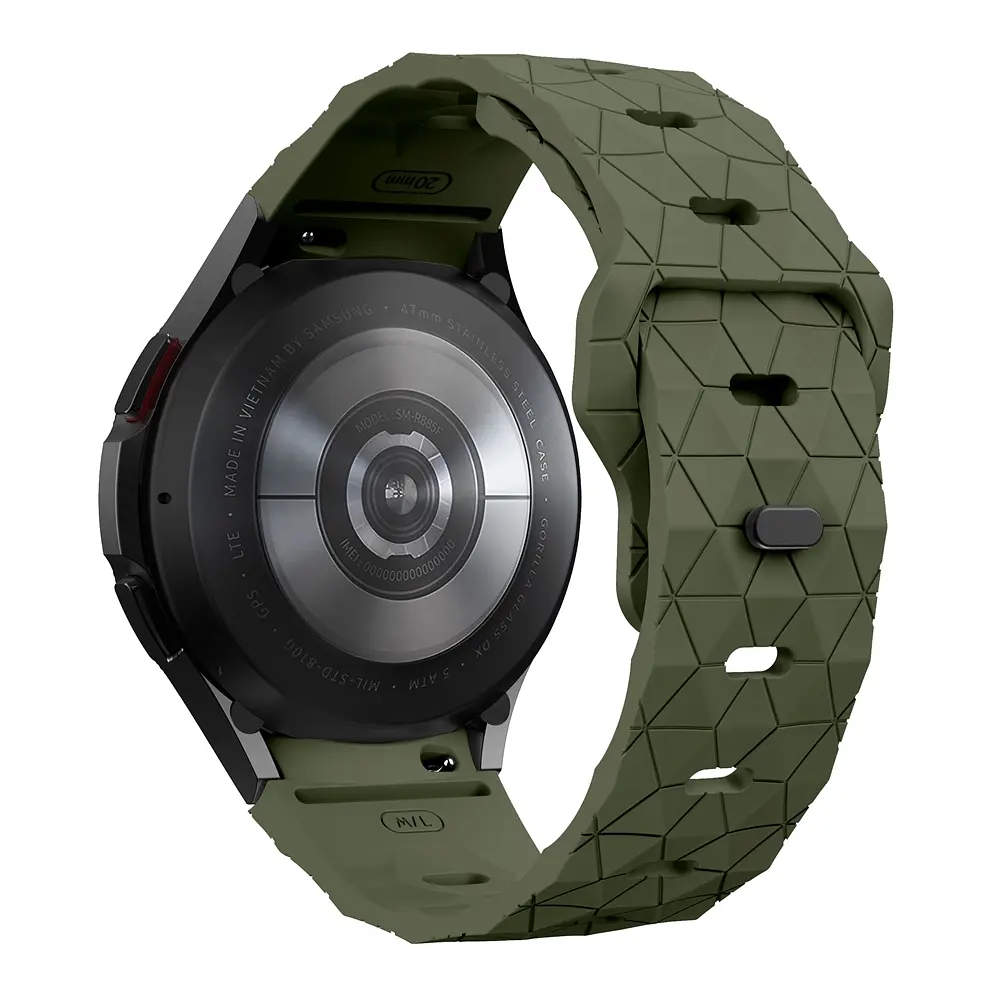 Ремінець силіконовий Samsung Galaxy Watch 4 5 6 7 BeWatch Хакі (0140308) - фото 3