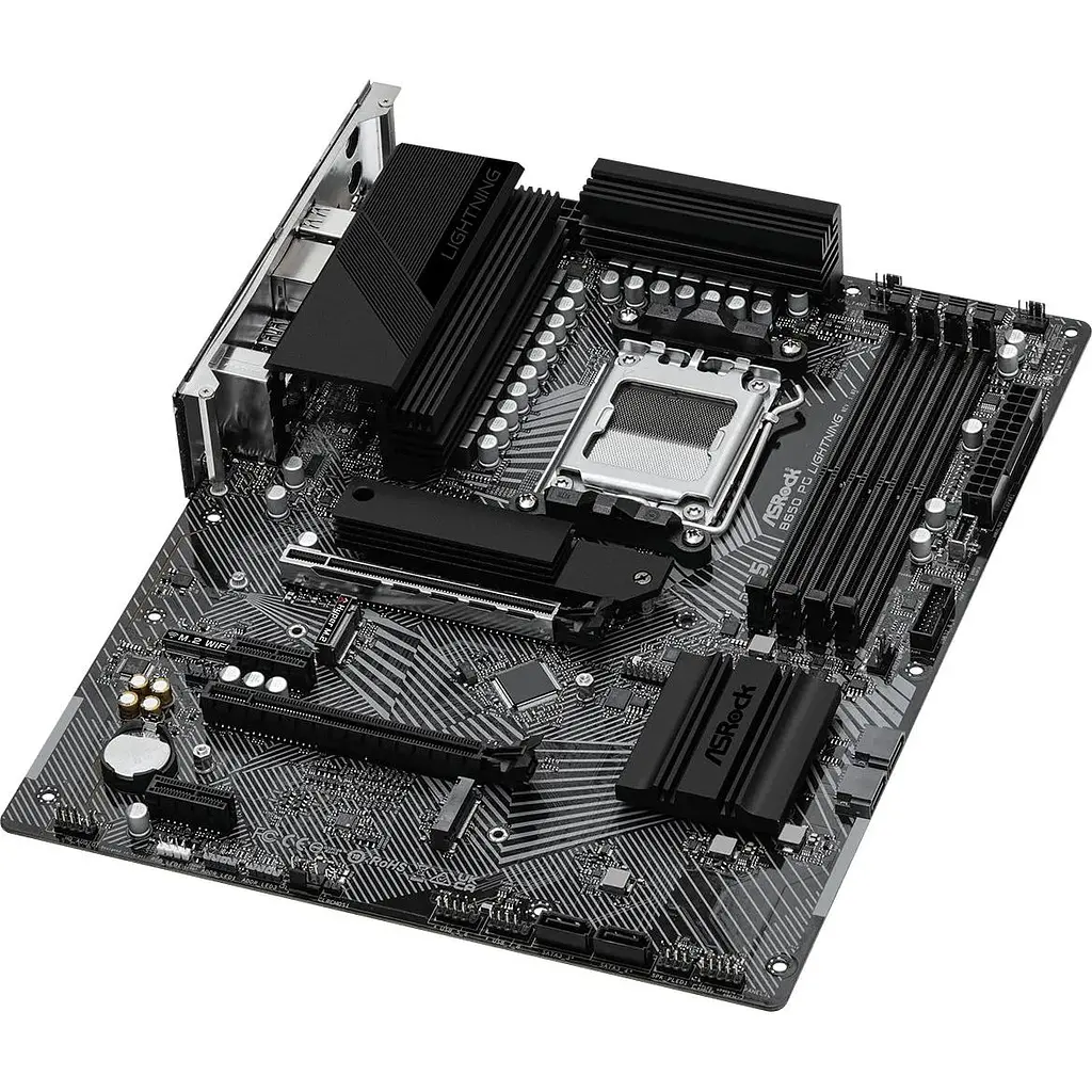 Материнська плата ASRock B650 PG Lightning (AM5/B650, 4xDDR5, 2xPCIex16, HDMI, 4xSATAІІІ, 3xM.2, 2.5GLan, 7.1ch, ATX) - фото 3