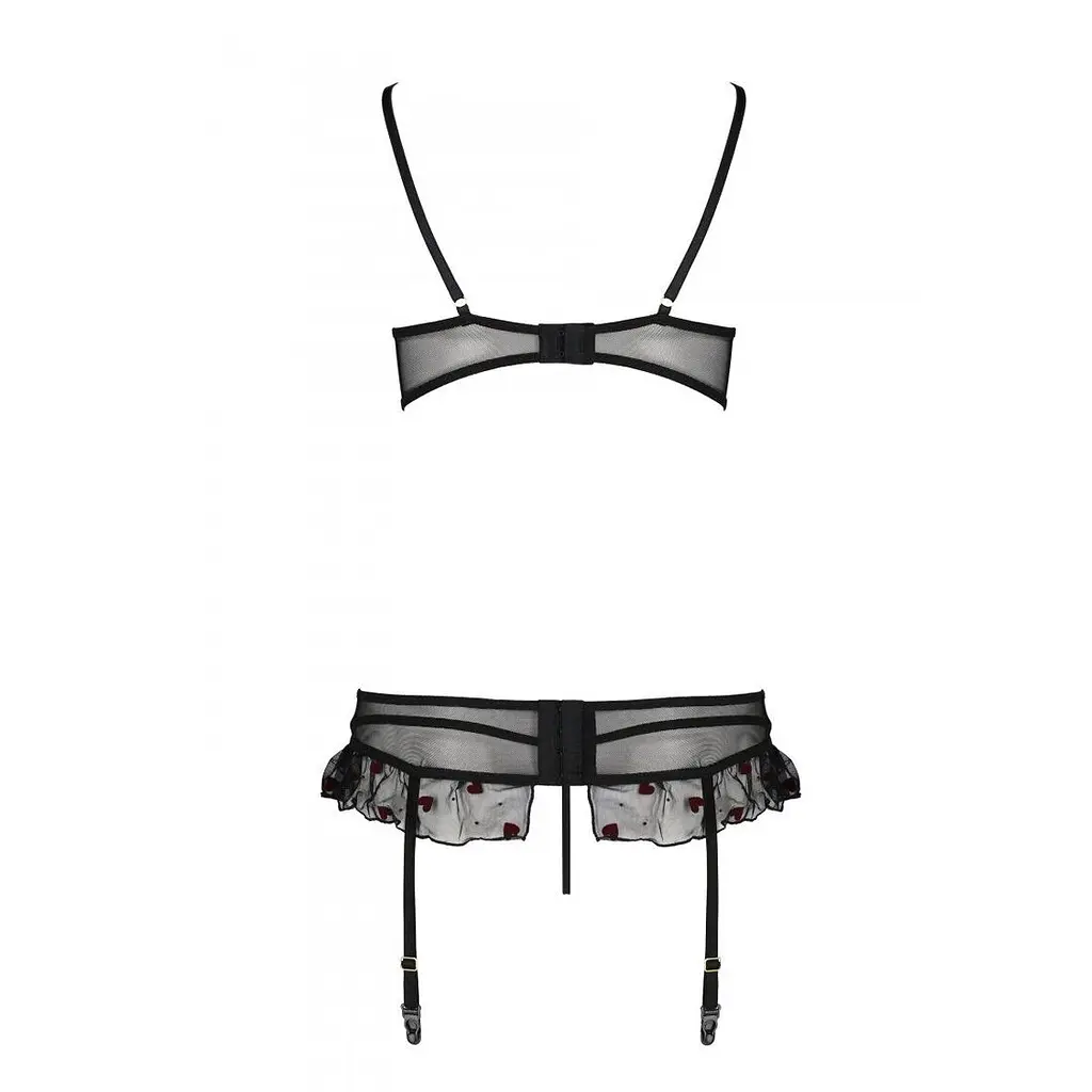 Сексуальний комплект з поясом для панчіх Passion LOVELIA SET XXL/XXXL, black - фото 6
