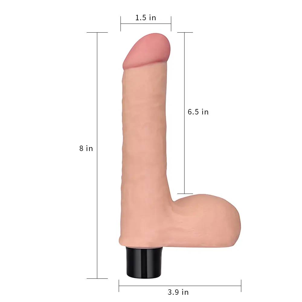 Реалістичний вібратор Real Softee Vibrator With Balls тілесний - фото 7