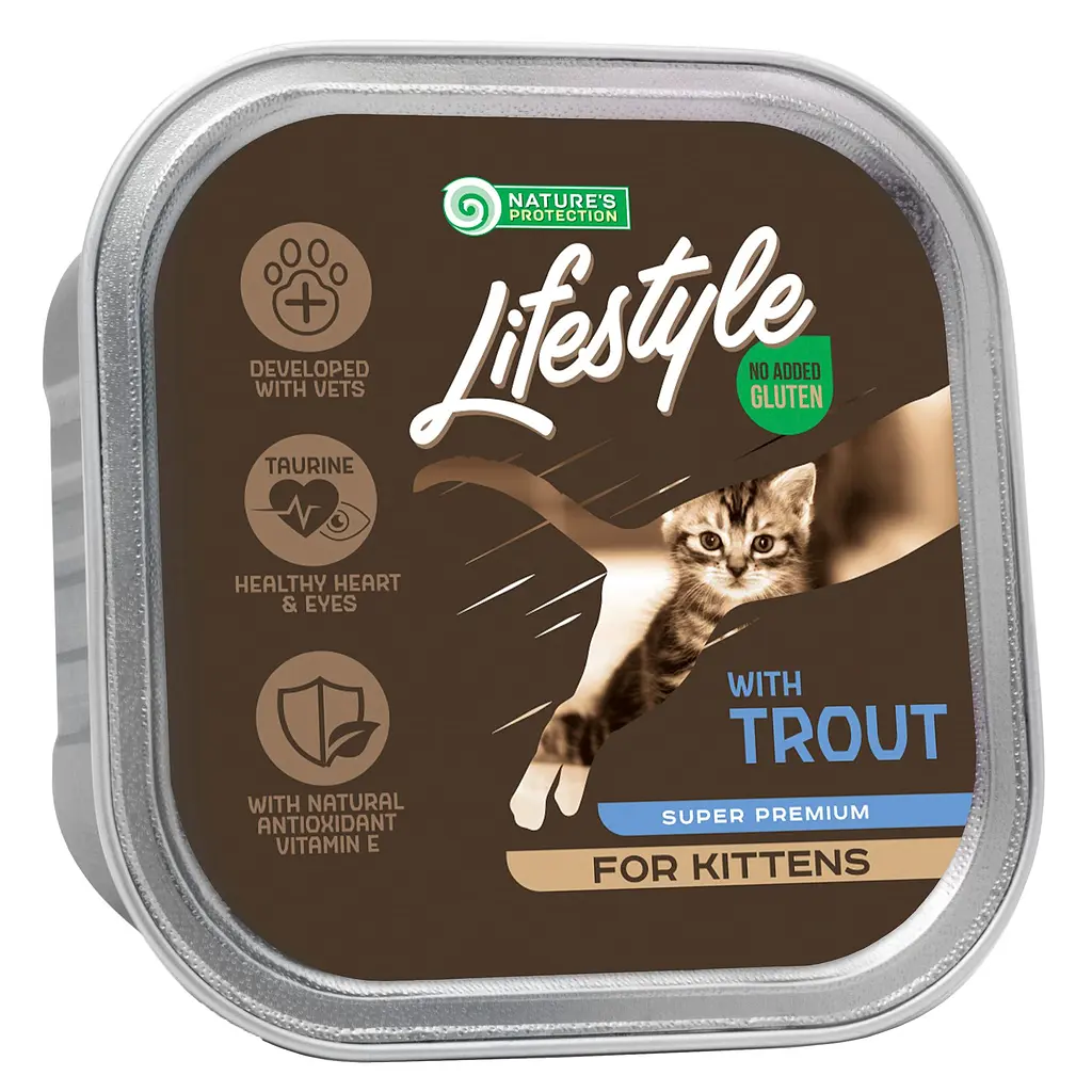Вологий корм для кошенят з фореллю Nature's Protection Lifestyle Kitten with Trout, 85 г